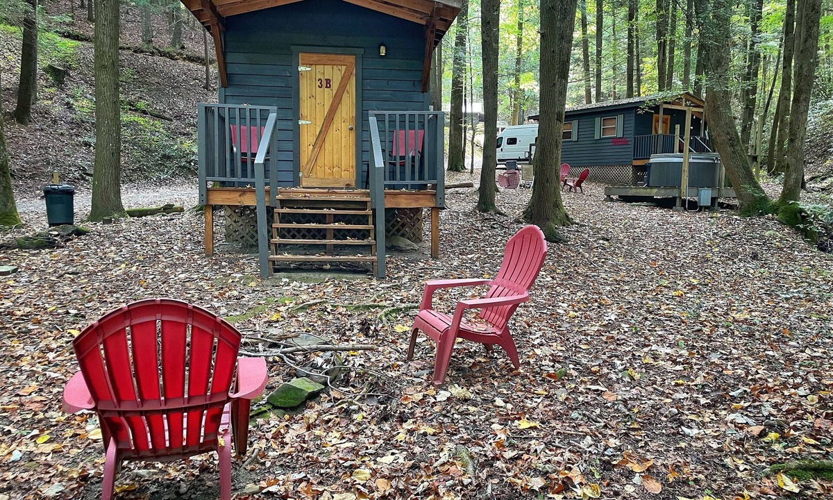 Ellijay Cabin | Cozy FOX DEN private solo cabin at Mulberry Gap Adventure Basecamp in Ellijay!