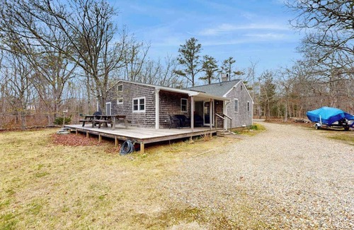 West Tisbury House | Quaint home across from bike paths with large furnished deck, grill, & W/D