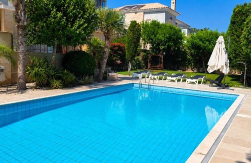 Agios Tychon Villa | SeaView 6BR Villa with Heated Pool, Spa & Private Cinema