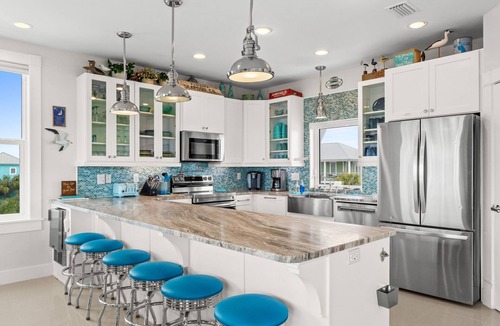 Seagrass House | Sunnyside Up: Steps to the Beach, Great views, Private pool, Pet friendly