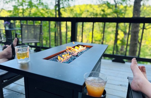 Sylvan Shores Cabin | Terrace - lakefront, hot tub, full kitchen, BBQ, screened in porch, two patios.