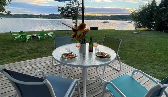 Charming beach house on Lake Leelanau. Includes kayaks and a fireplace.