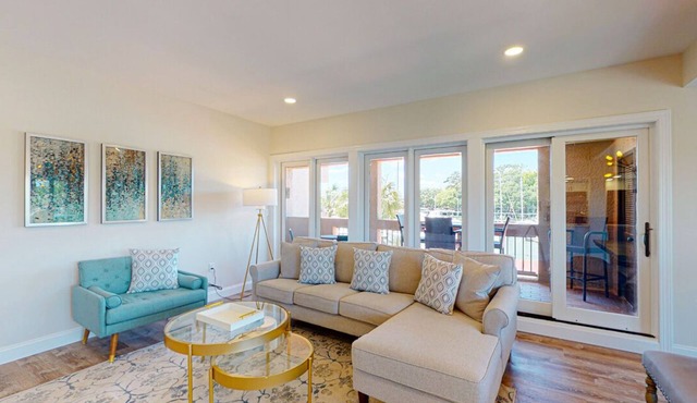 Completely Updated Two Bedroom Condominium with Sweeping Marina Views! in Hilton Head