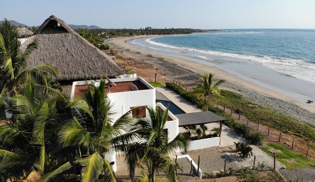 Large beach house sleeps 12, steps from the world-famous Saladita surf break.