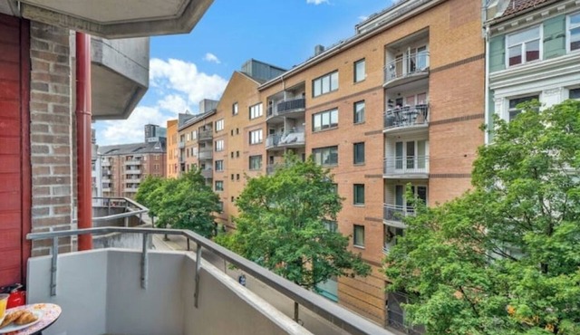 Modern city center apartment with sunny balcony