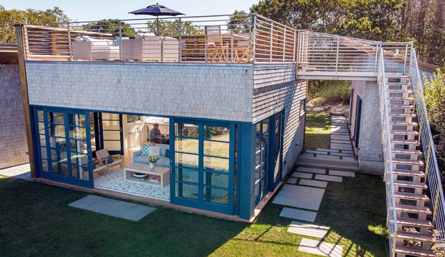 Modern House in Aquinnah With Water View from the Rooftop Deck and Beach Access.
