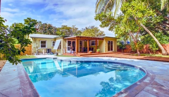 Tranquil Poolside Bliss Pergola Deck Turf Yard in Fort Lauderdale