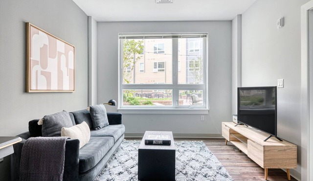 Trendy Brighton 1BR w/W/D, Gym, near T, Shops + Dining, by Blueground
