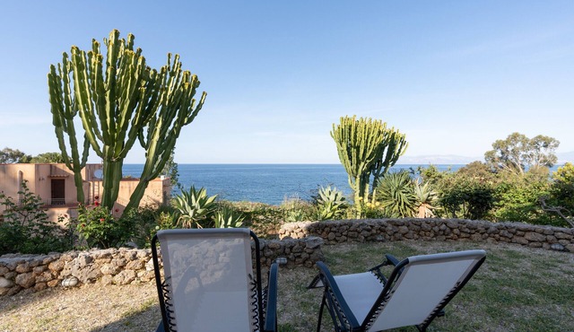 Villa "Water Front Scopello" with Sea View, Private Beach Access, Garden, and Wi-Fi