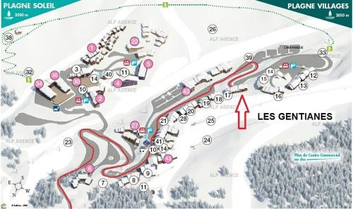 Plagne Villages Apartment | Résidence Les Gentianes - 2 Pièces 4 pers -LES GENTIANES - PLAGNE VILLAGES -Classé 3- WIFI MAE-1944